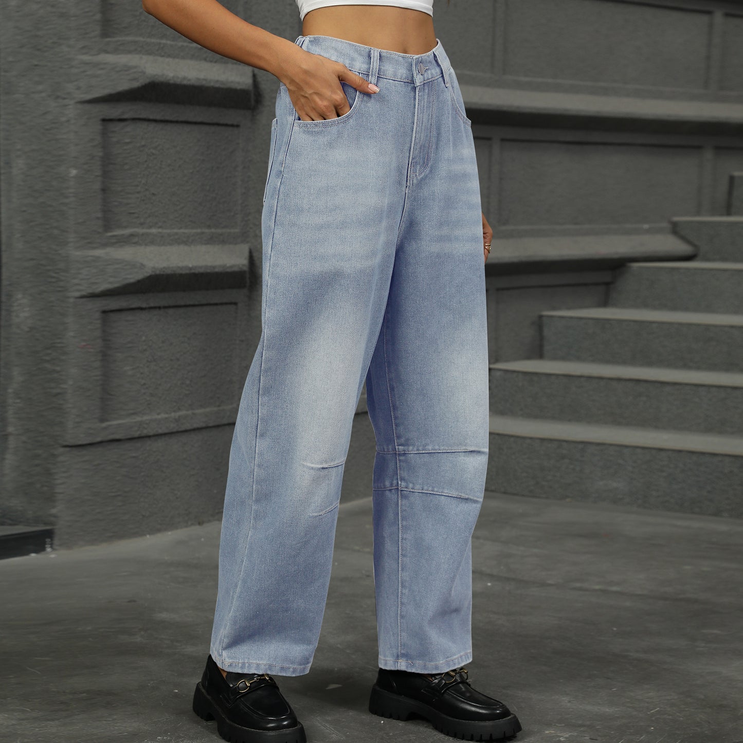 Loose-fit Harem Denim Pant - Multi-Color Loose Women's Trousers