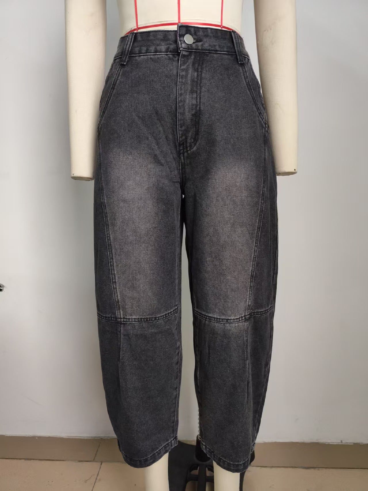 High-Waisted Wide-Leg Jeans - Women's Washed Straight-Leg Pant