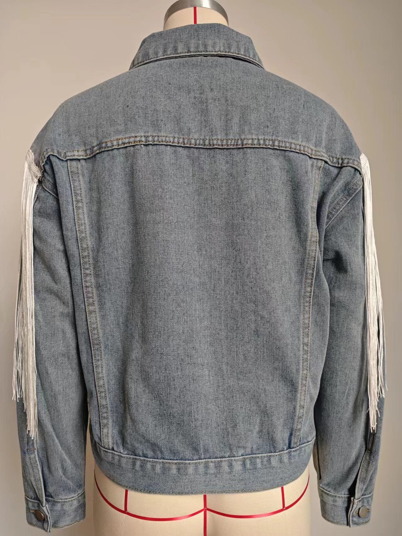 Fringe Denim Jacket - Western-Style Women's Outerwear