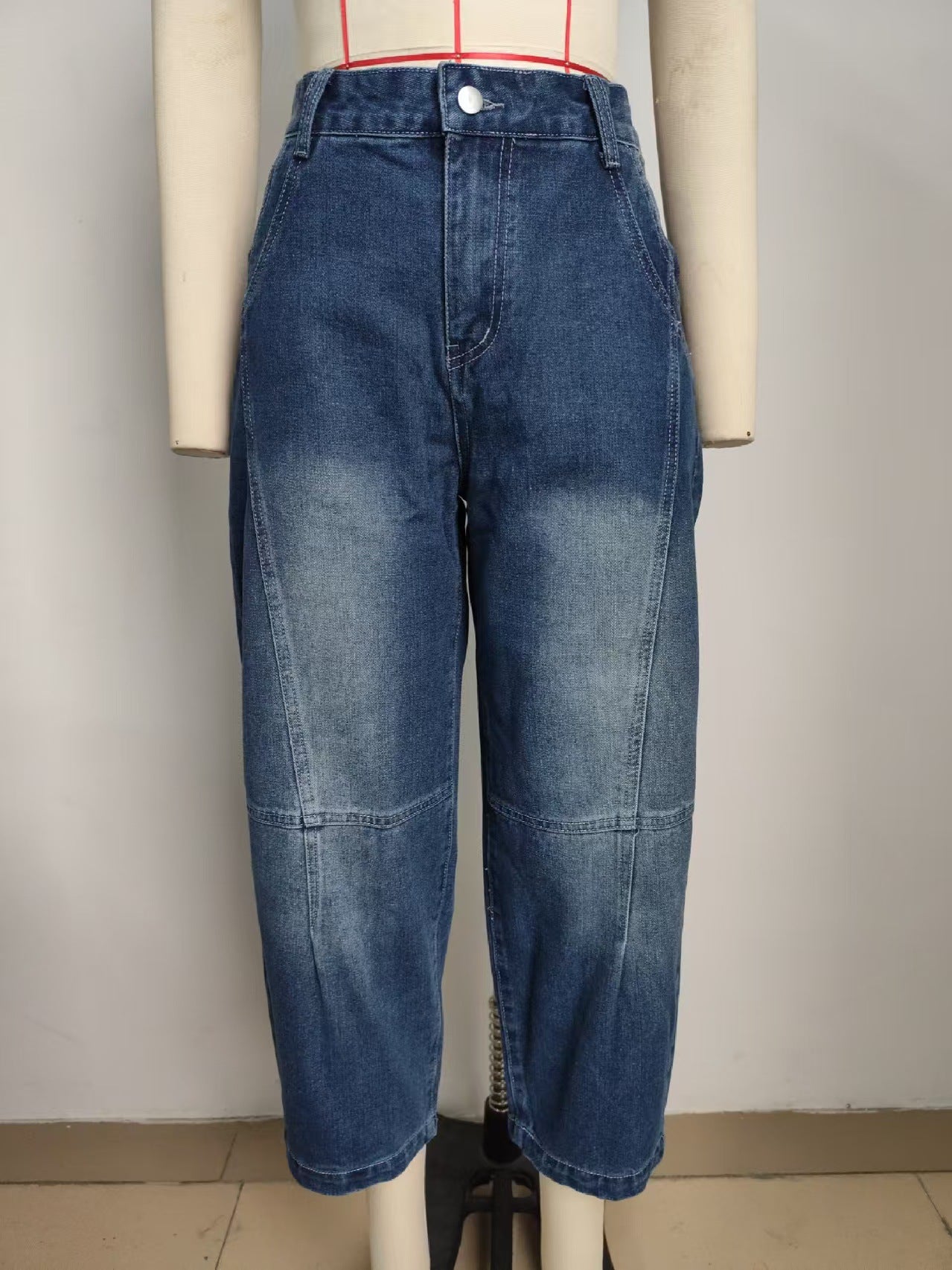 High-Waisted Wide-Leg Jeans - Women's Washed Straight-Leg Pant