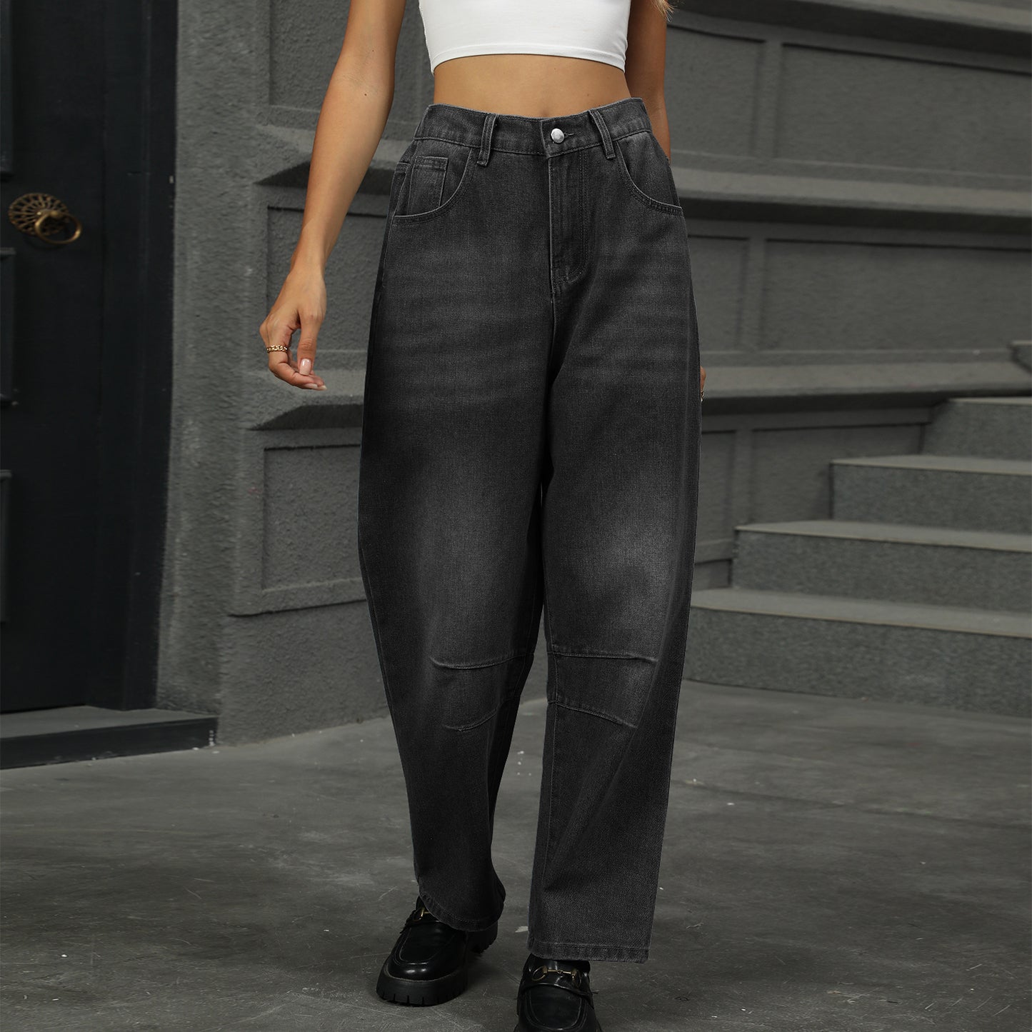 Loose-fit Harem Denim Pant - Multi-Color Loose Women's Trousers