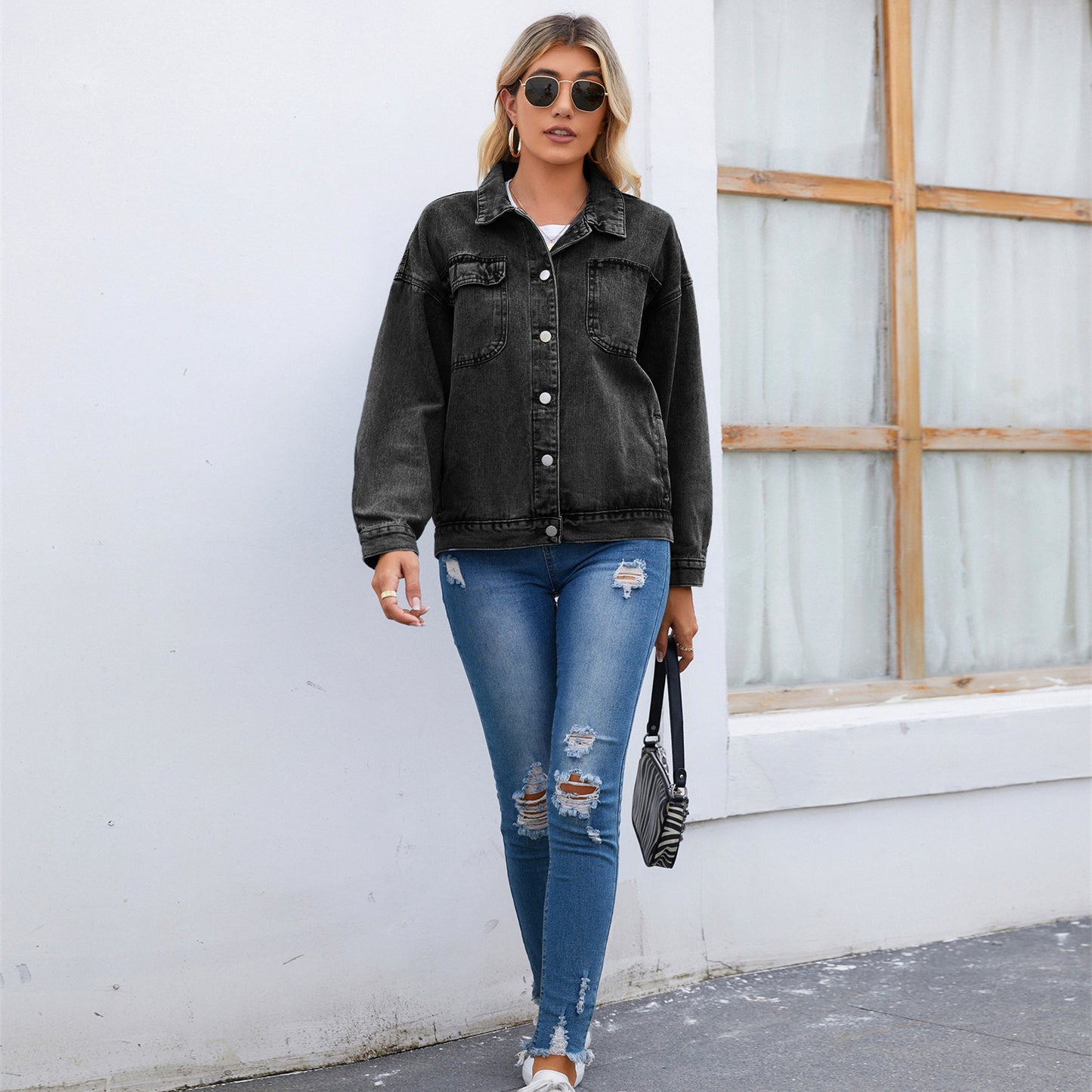 Classic Denim Jacket - Loose-Fit Women's Outerwear