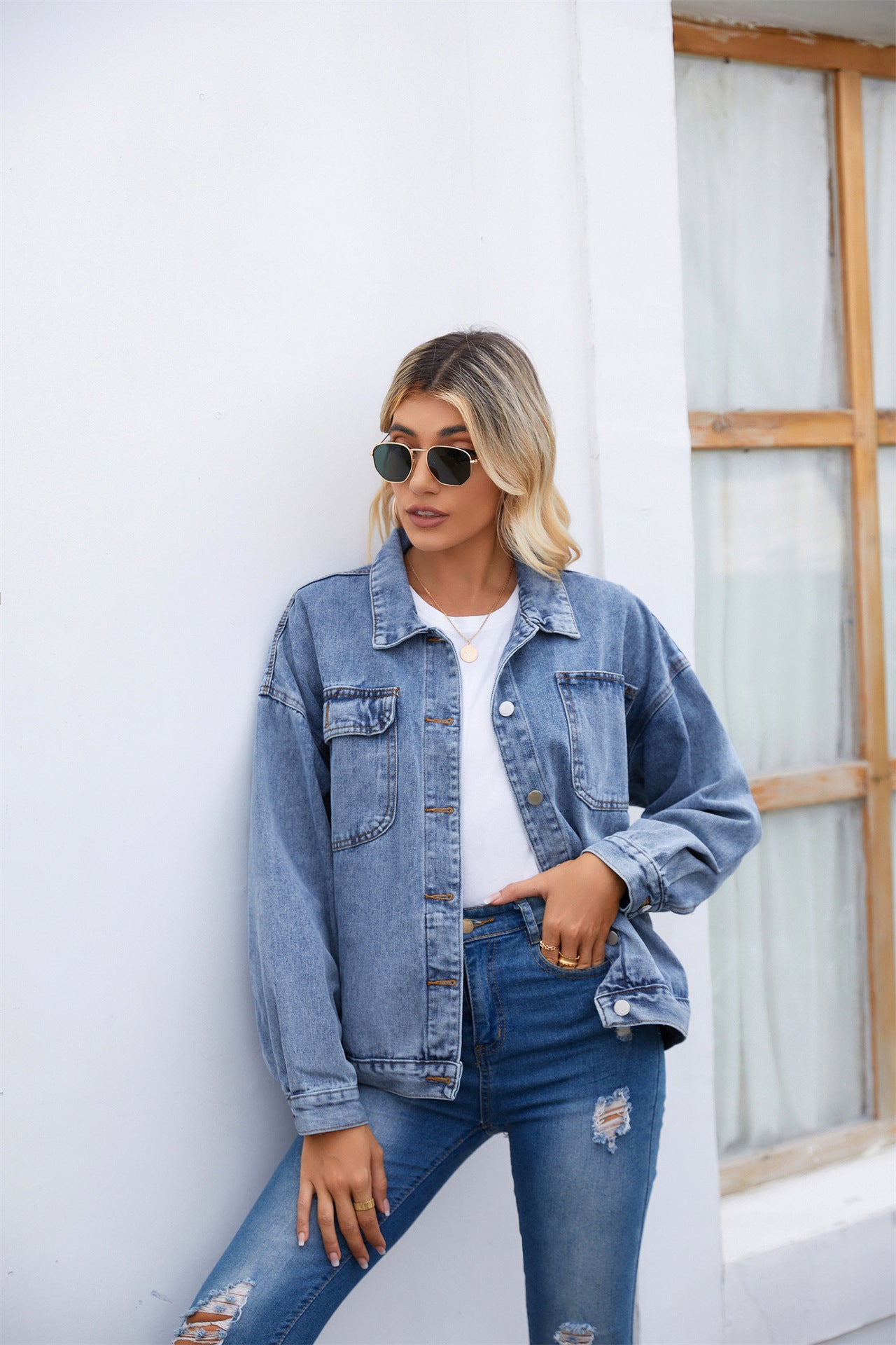 Classic Denim Jacket - Loose-Fit Women's Outerwear