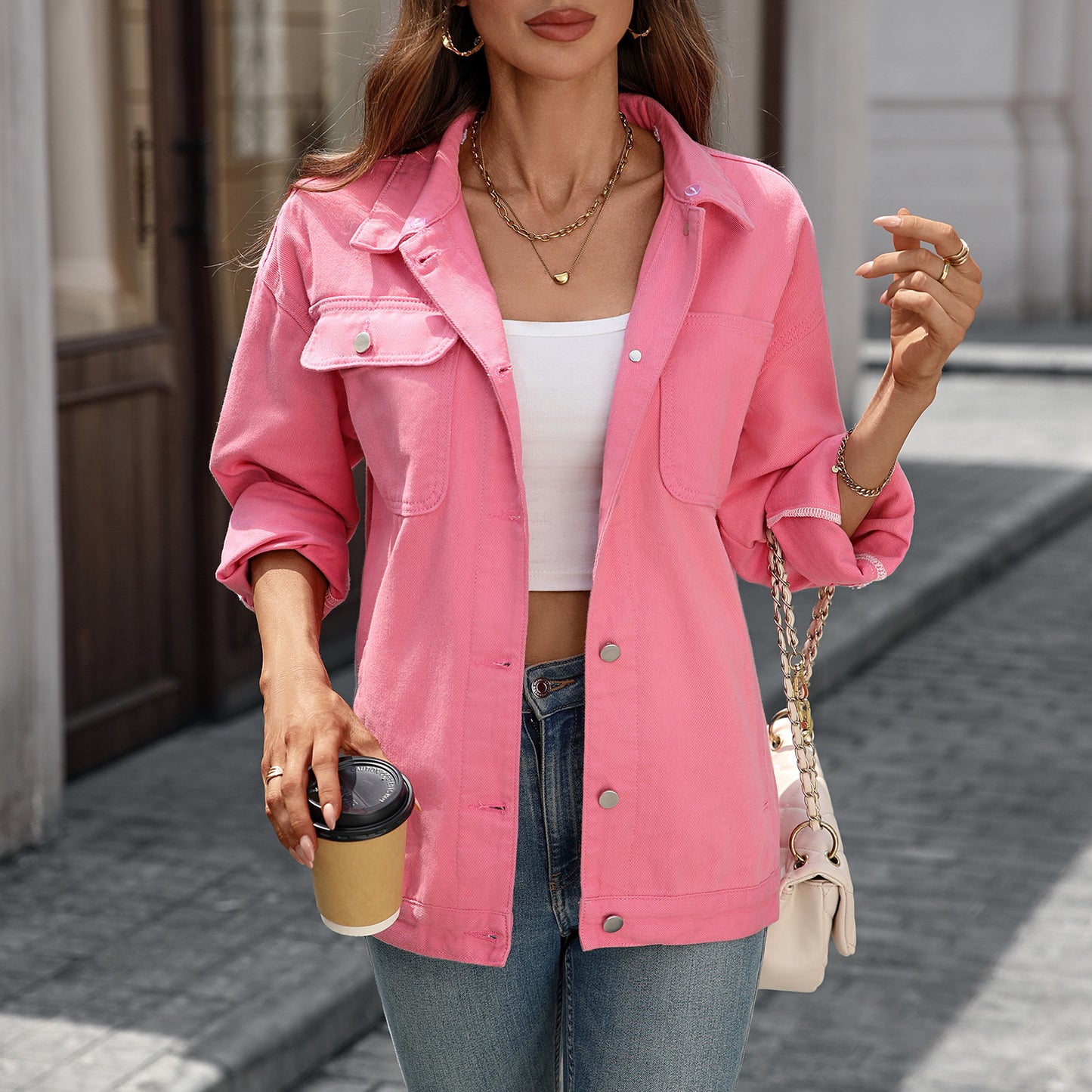 Classic Denim Jacket - Loose-Fit Women's Outerwear