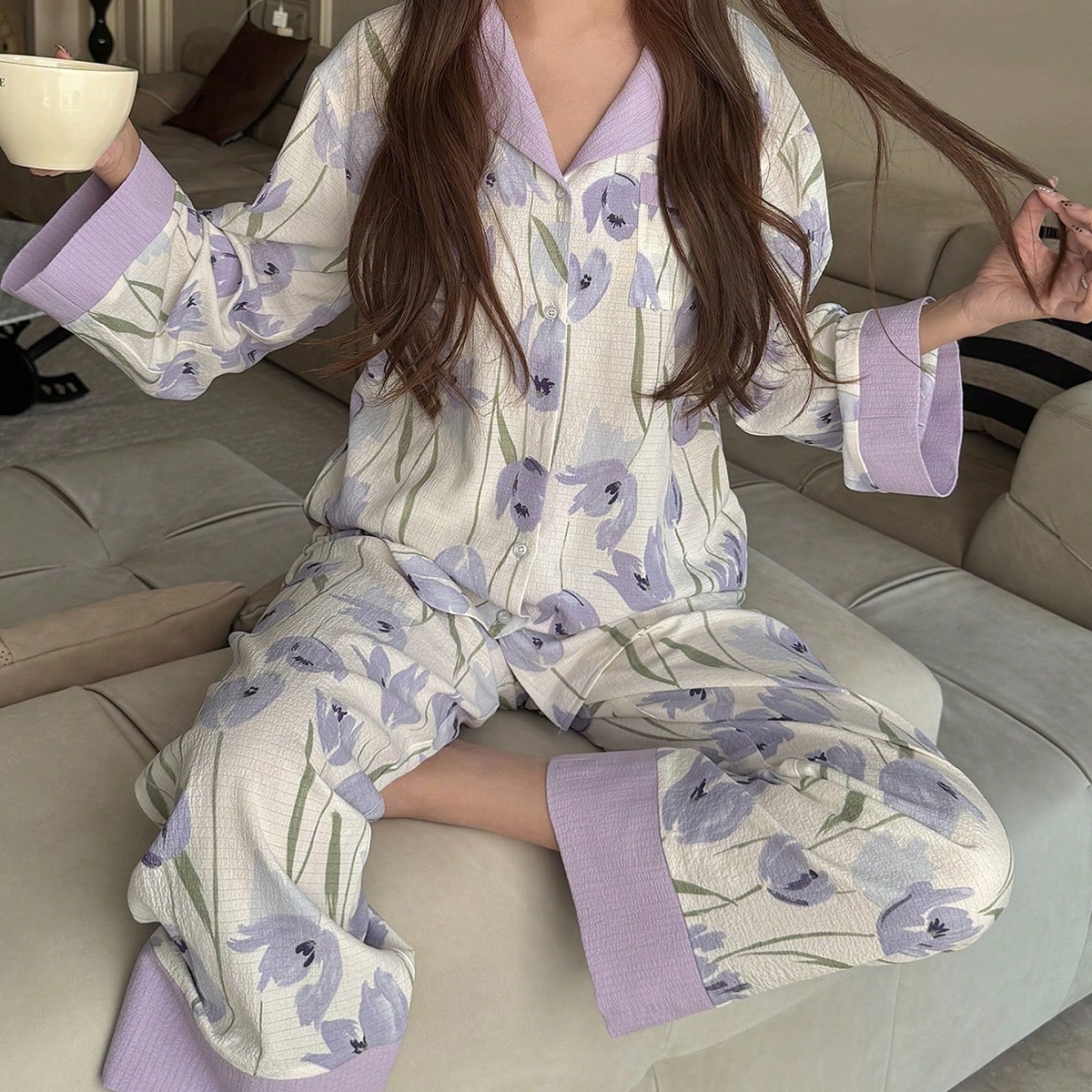 100% 聚酯纤维 休闲时尚居家百搭青少年(女)家居服 13-16岁