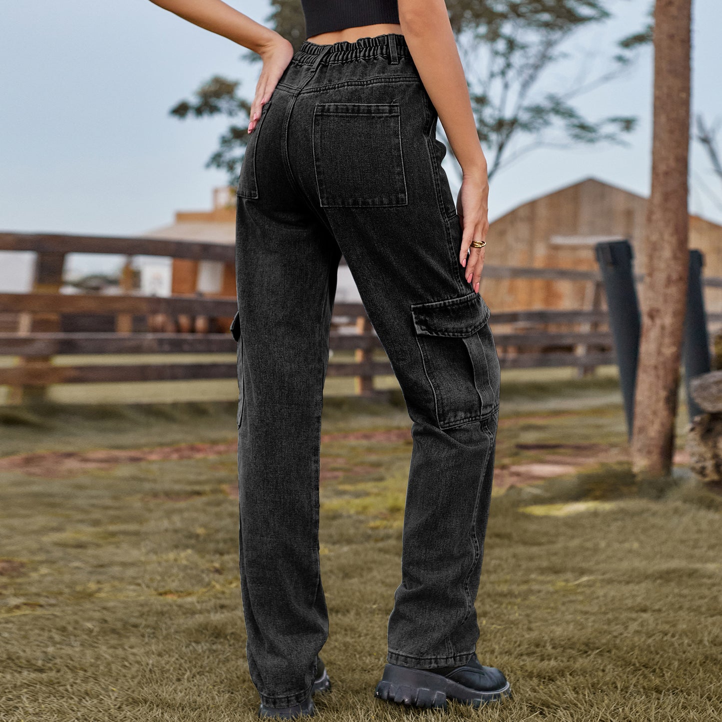 Stylish Multi-pocket Cargo Pant - Women's Loose Straight-Leg（Cuffed） Casual Trousers
