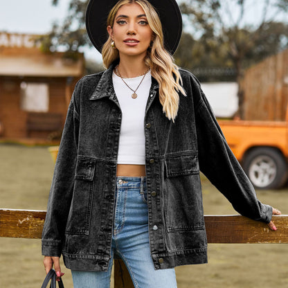 Retro Loose Denim Jacket - A Variety of Women's Outerwear