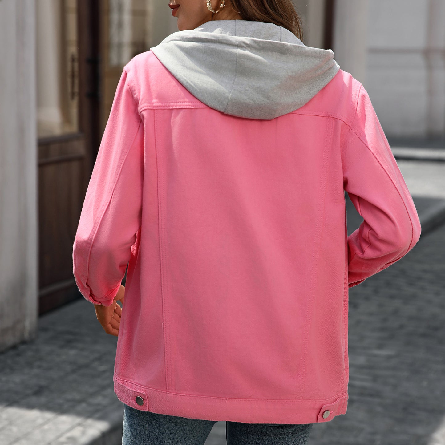 Retro Vertical - Striped Denim Jacket - Loose - Fit Women's Outerwear