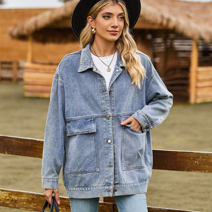 Retro Loose Denim Jacket - A Variety of Women's Outerwear