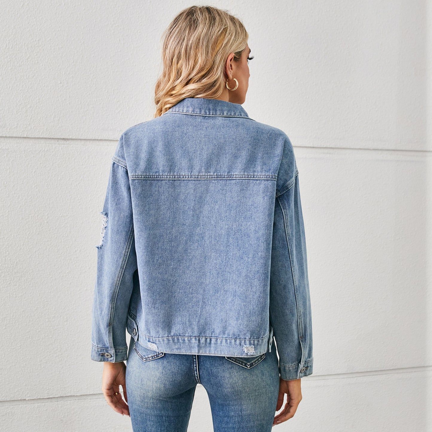 Animal Print Patchwork Denim Jacket - Women's Printed Short Outerwear