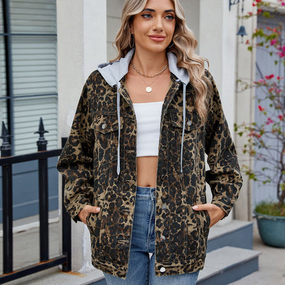 Retro Vertical - Striped Denim Jacket - Loose - Fit Women's Outerwear