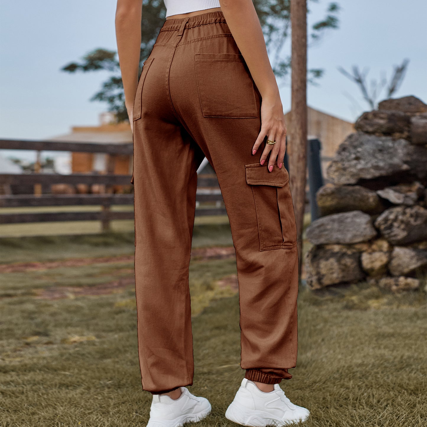 Stylish Multi-pocket Cargo Pant - Women's Loose Straight-Leg（Cuffed） Casual Trousers