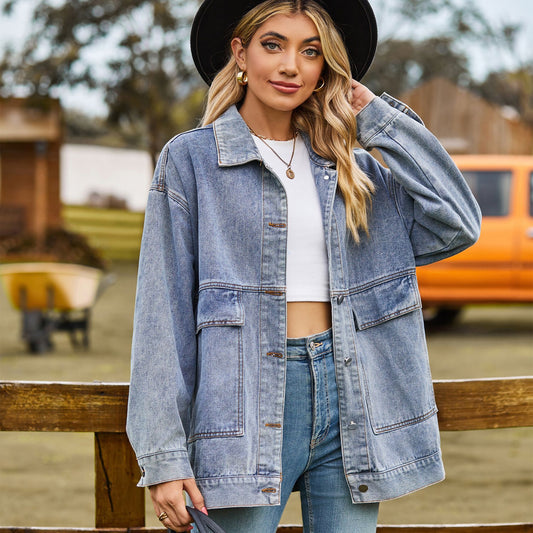 Retro Loose Denim Jacket - A Variety of Women's Outerwear