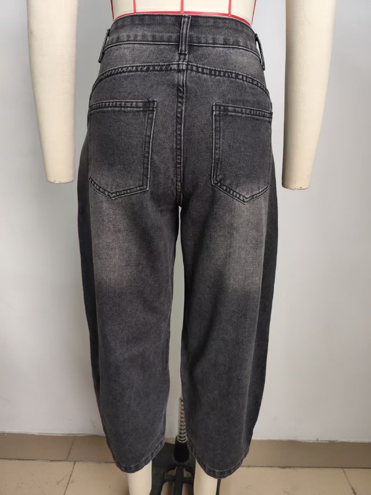 High-Waisted Wide-Leg Jeans - Women's Washed Straight-Leg Pant