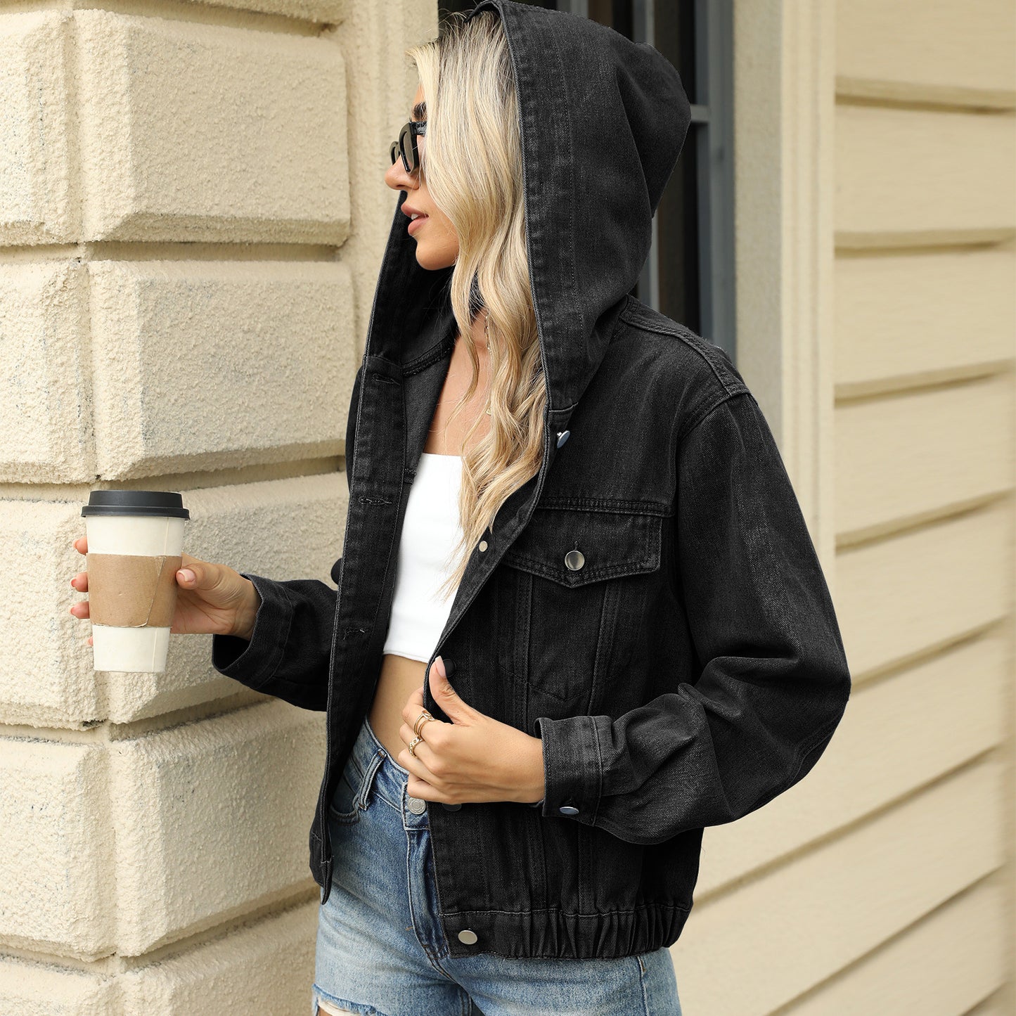 Stylish Hooded Denim Jacket - Women's Loose Casual Outerwear