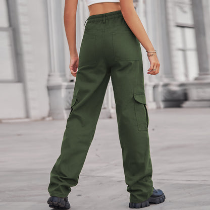 Stylish Multi-pocket Cargo Pant - Women's Loose Straight-Leg（Cuffed） Casual Trousers