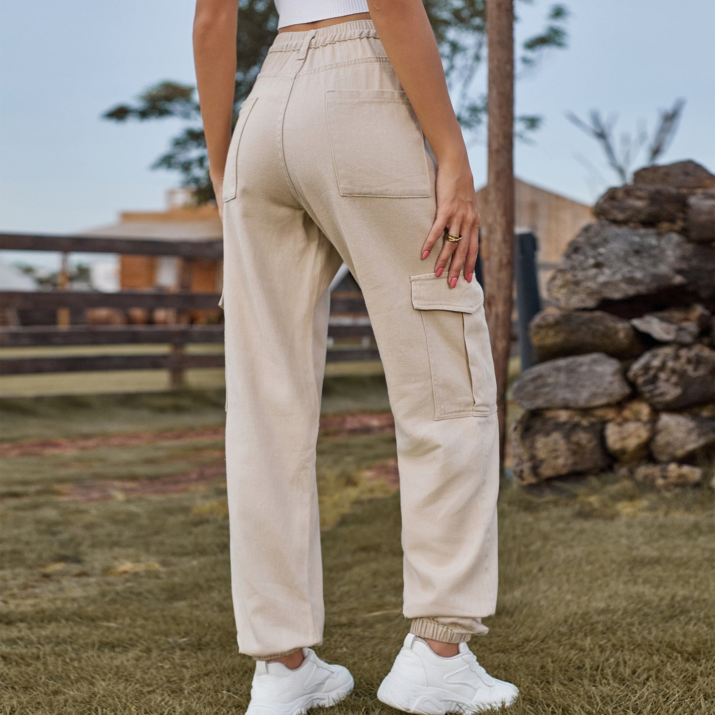 Stylish Multi-pocket Cargo Pant - Women's Loose Straight-Leg（Cuffed） Casual Trousers