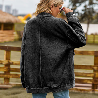 Retro Loose Denim Jacket - A Variety of Women's Outerwear