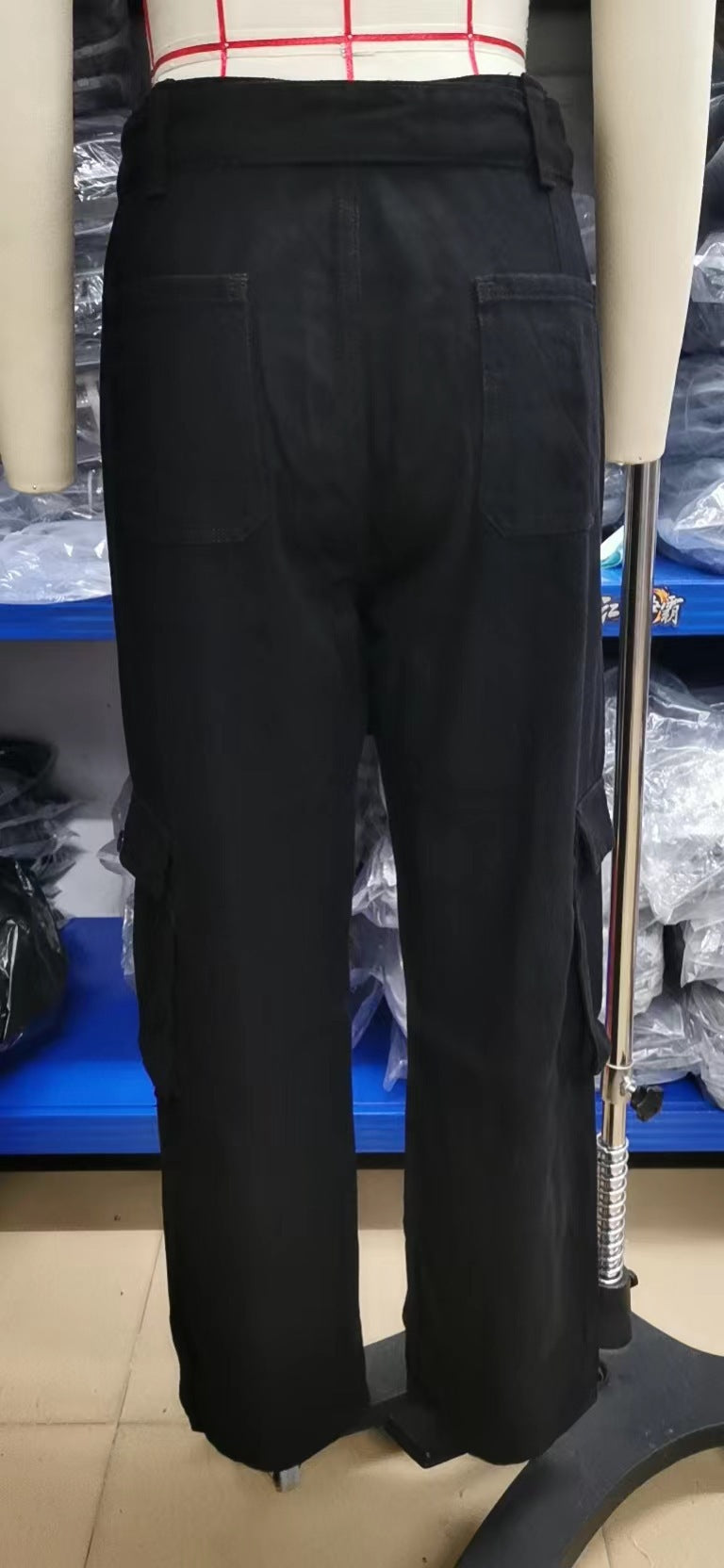 Belted Multi-Pocket Cargo Pant - Women's Loose Straight-Leg Trousers
