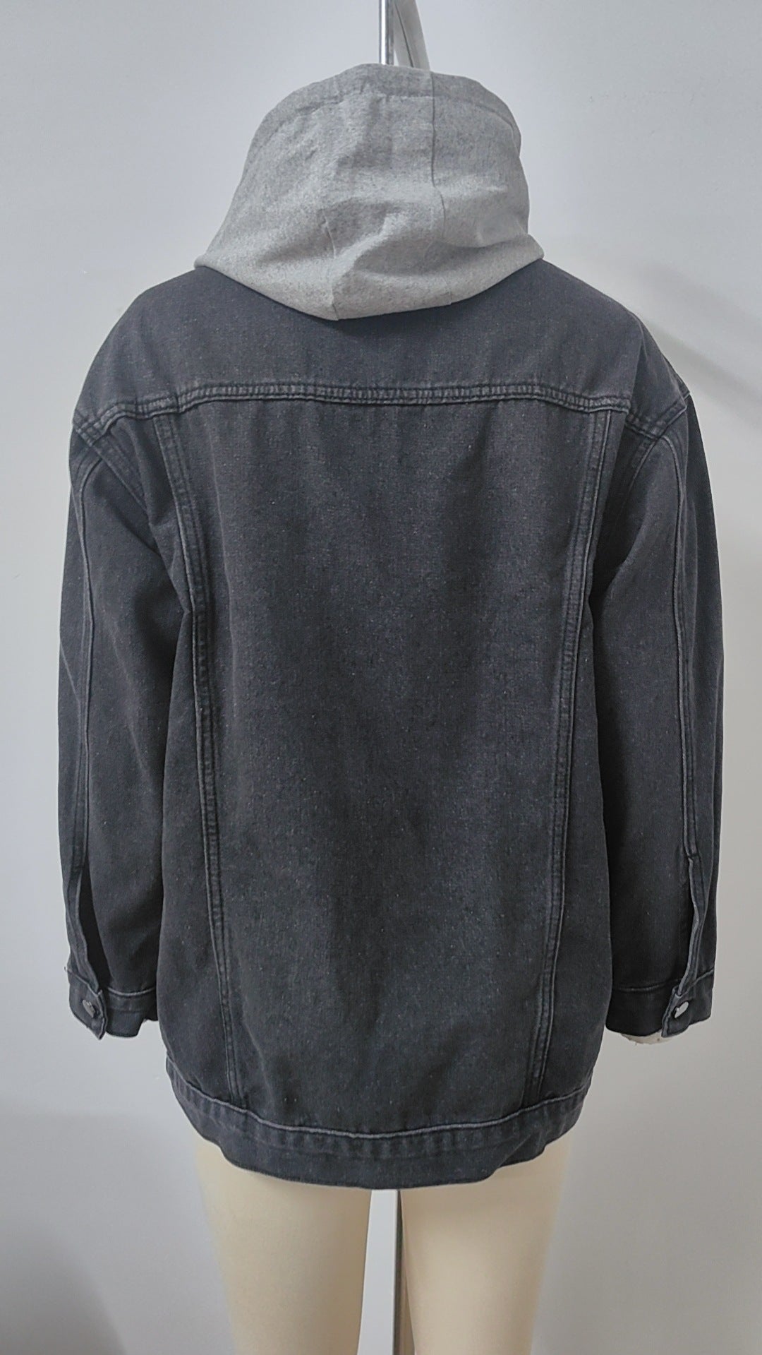 Detachable Hooded Denim Jacket - Women's Loose Casual Outerwear