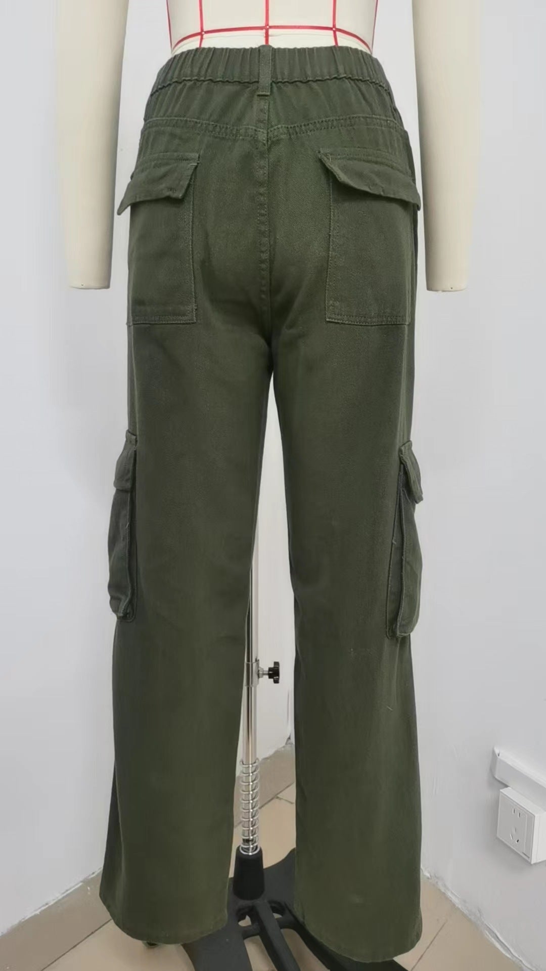 Multi - Pocket Cargo Denim Pant - Loose Straight Women's Trousers