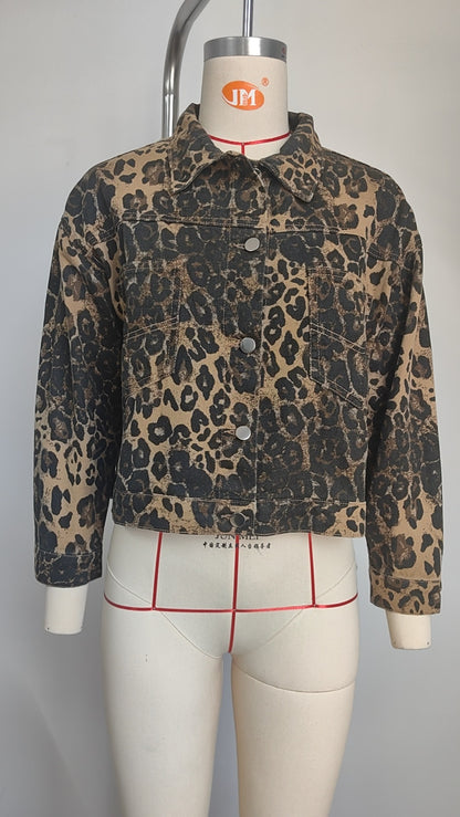 Leopard Print Jacket - Short Women's Outerwear