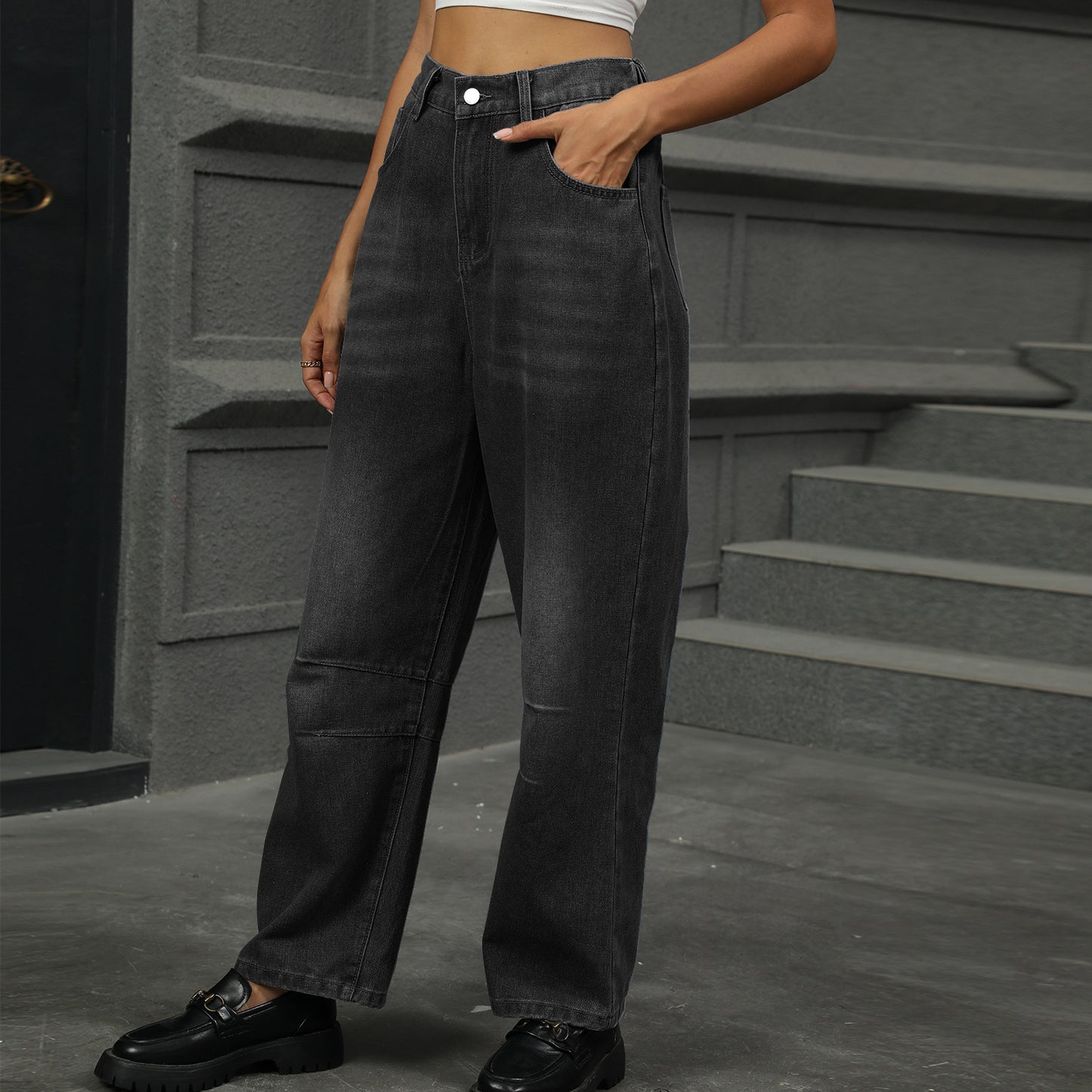 Loose-fit Harem Denim Pant - Multi-Color Loose Women's Trousers