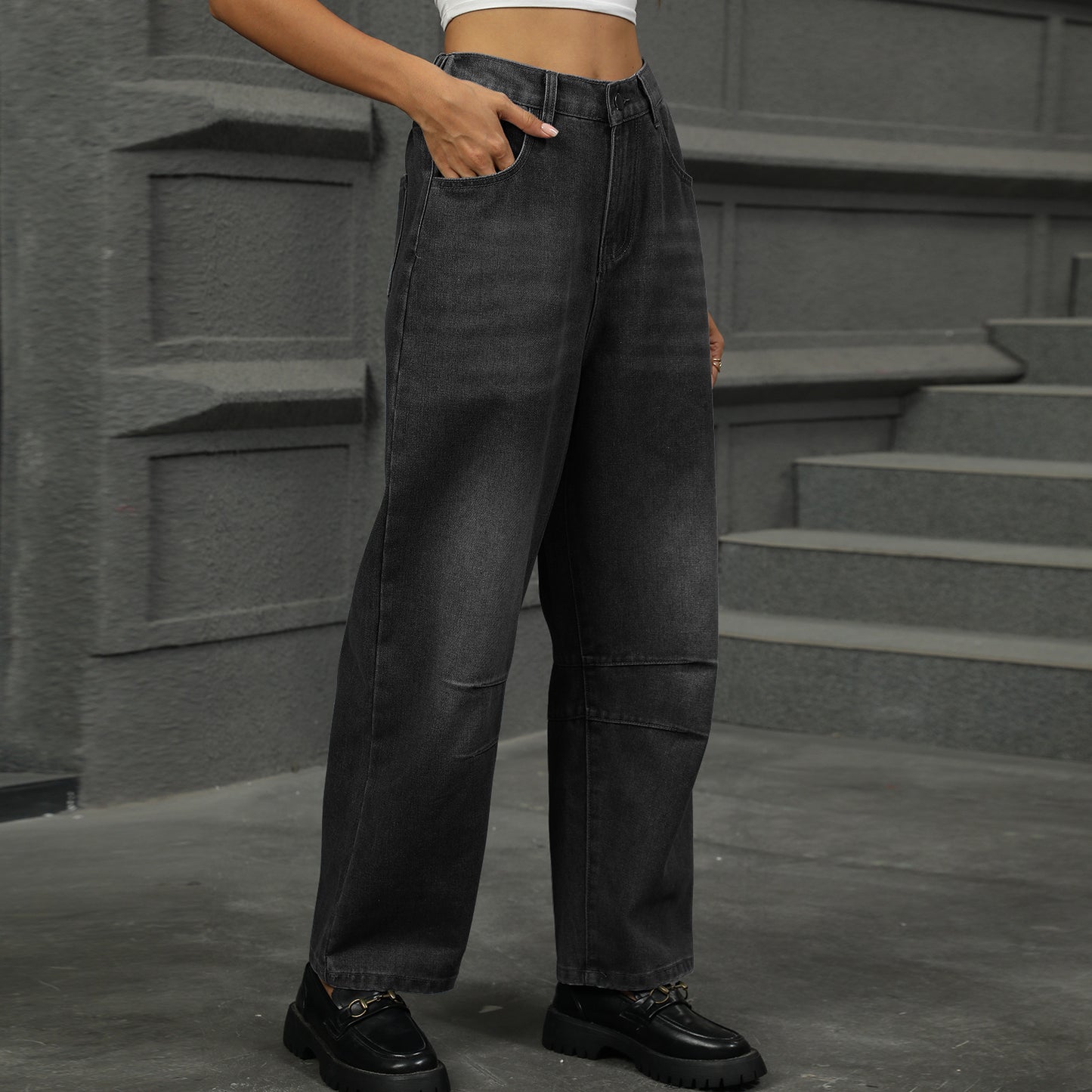 Loose-fit Harem Denim Pant - Multi-Color Loose Women's Trousers