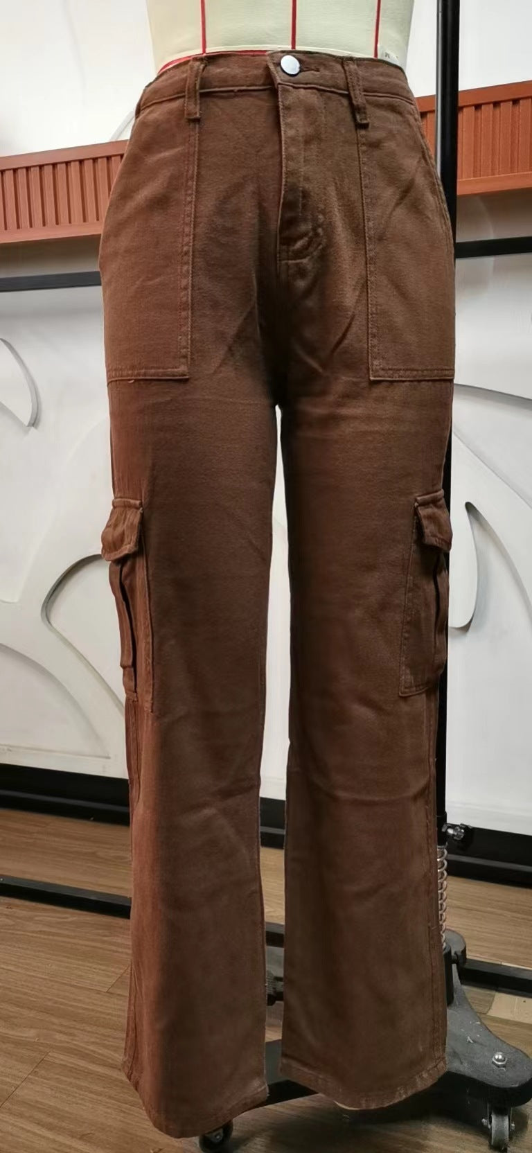 Stylish Multi-pocket Cargo Pant - Women's Loose Straight-Leg（Cuffed） Casual Trousers
