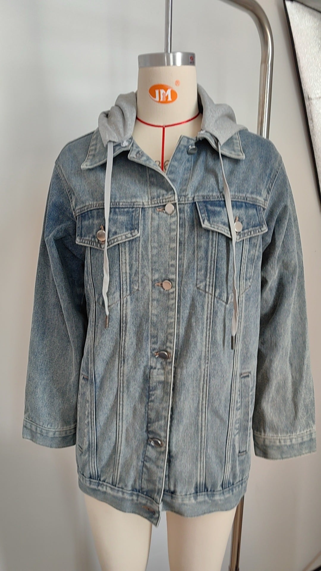Retro Vertical - Striped Denim Jacket - Loose - Fit Women's Outerwear