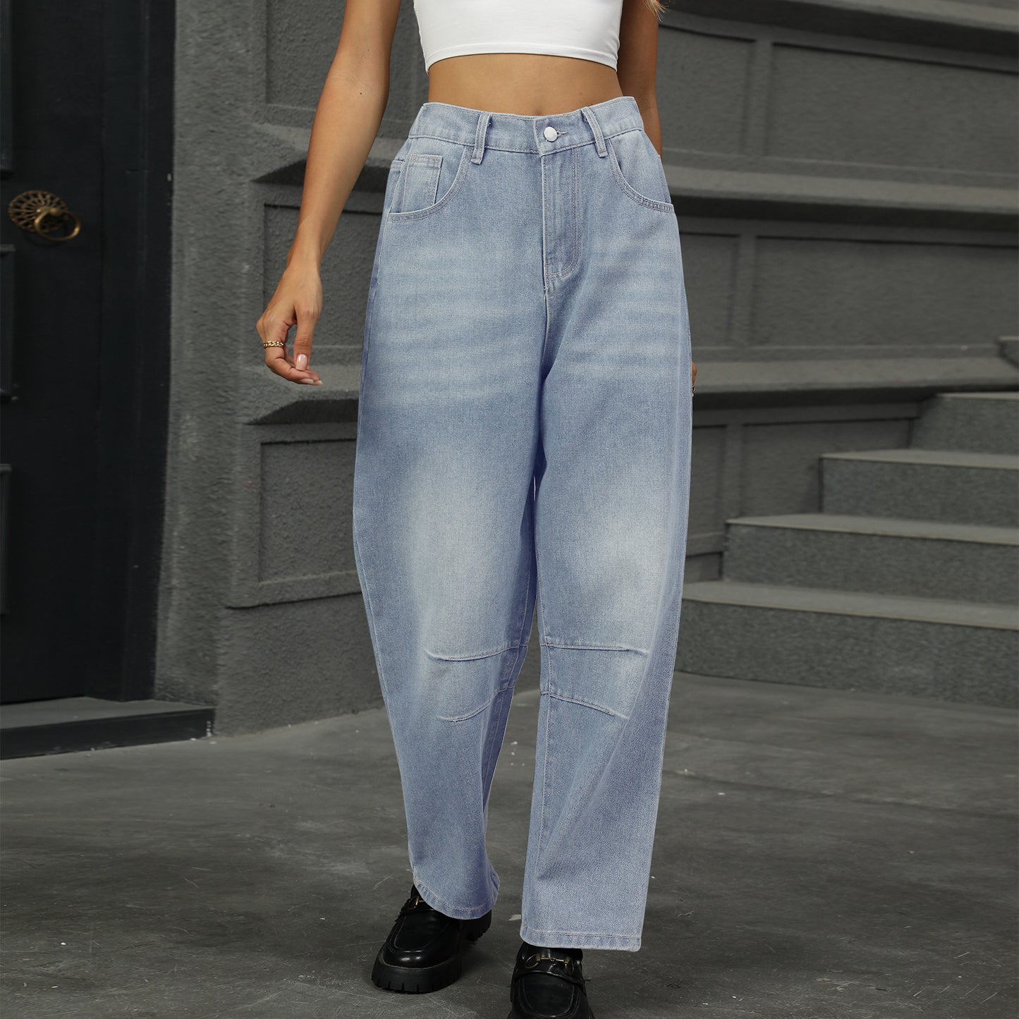 Loose-fit Harem Denim Pant - Multi-Color Loose Women's Trousers