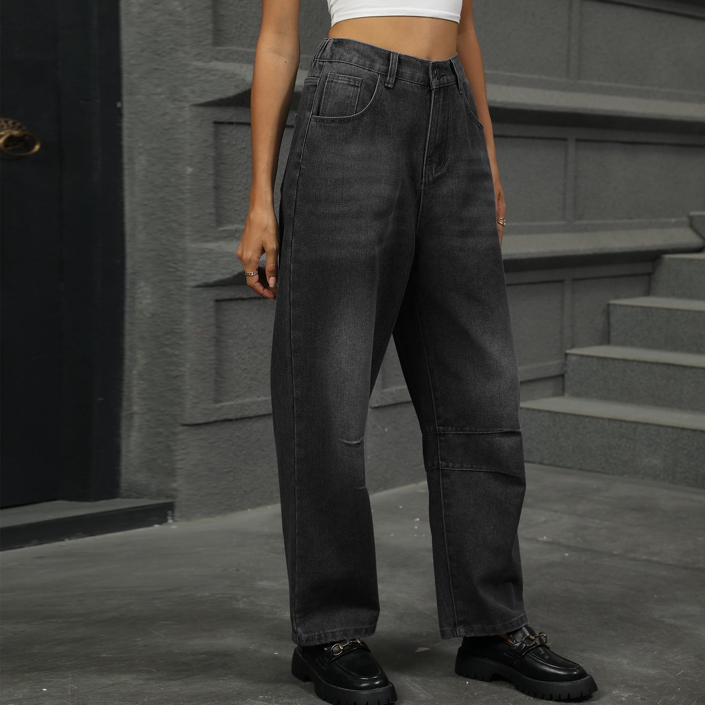 Loose-fit Harem Denim Pant - Multi-Color Loose Women's Trousers