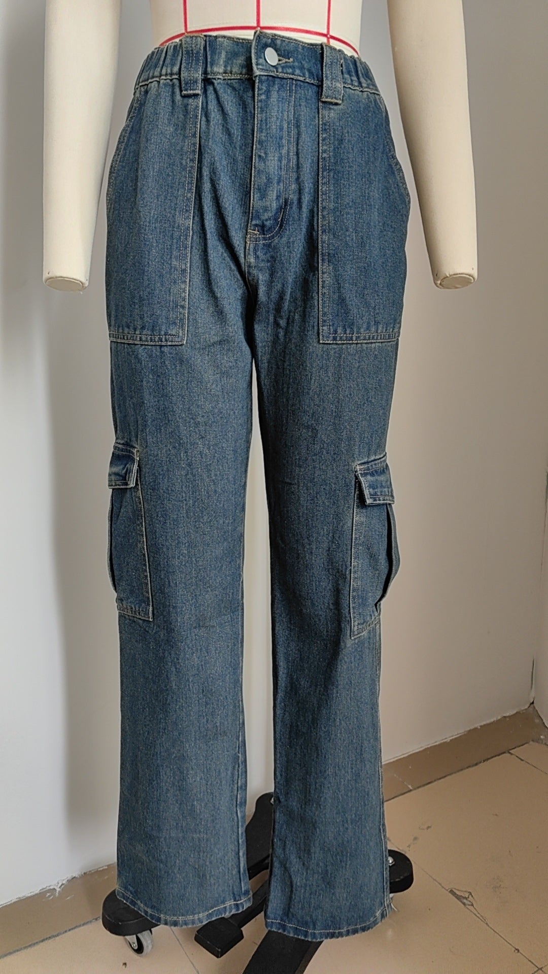 Stylish Multi-pocket Cargo Pant - Women's Loose Straight-Leg（Cuffed） Casual Trousers