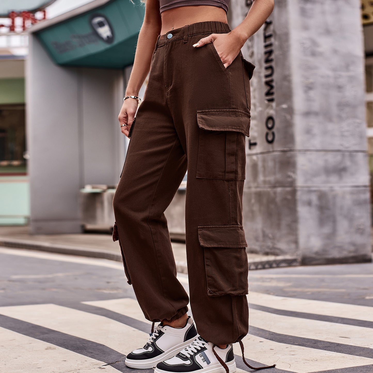 Multi-pocket Cargo Jogger Pant - Streetwear Women's Trousers