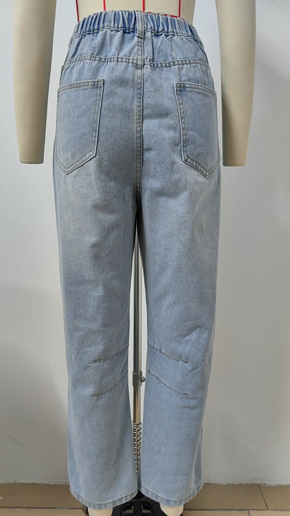 Loose-fit Harem Denim Pant - Multi-Color Loose Women's Trousers