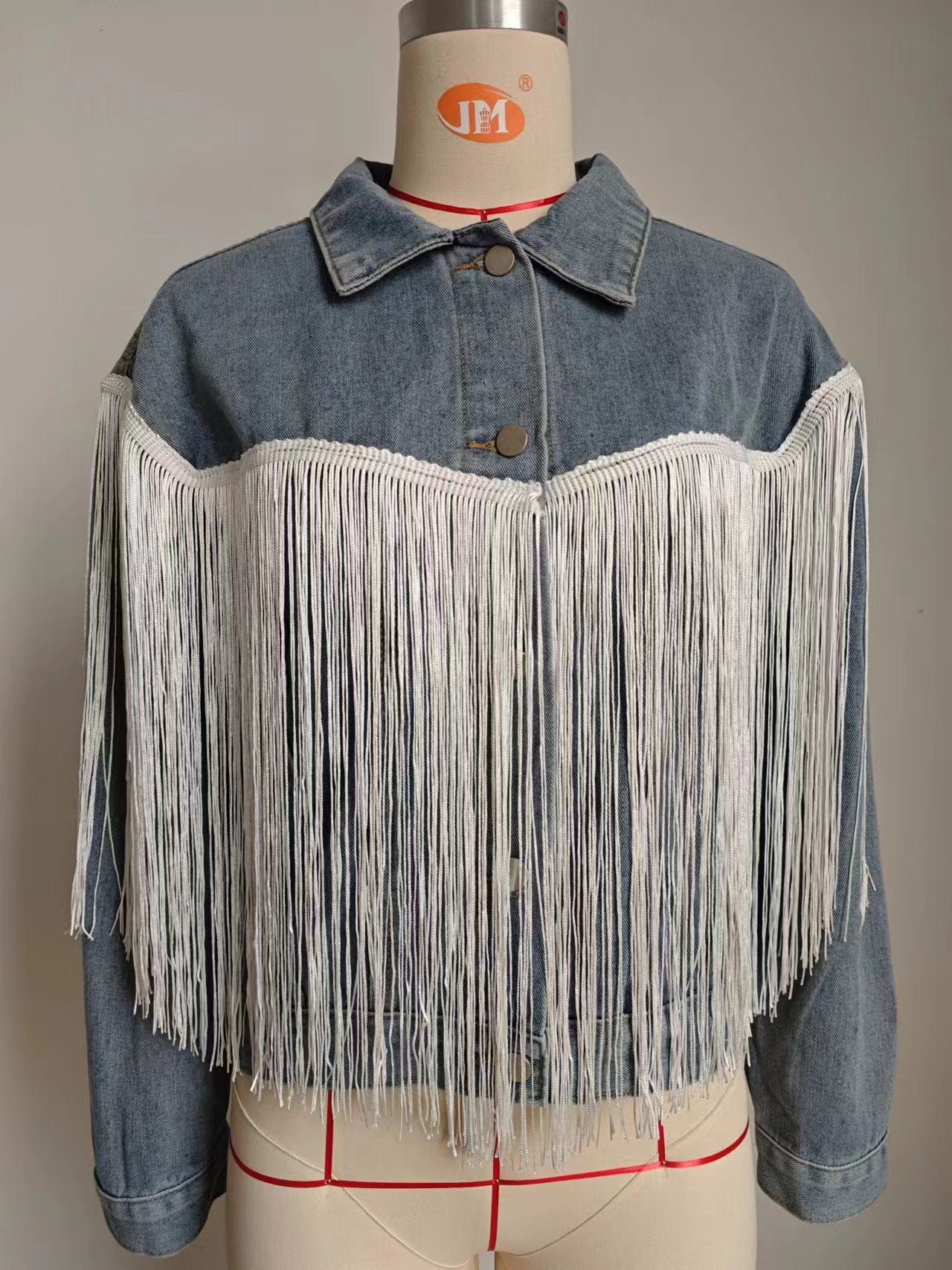Fringe Denim Jacket - Western-Style Women's Outerwear