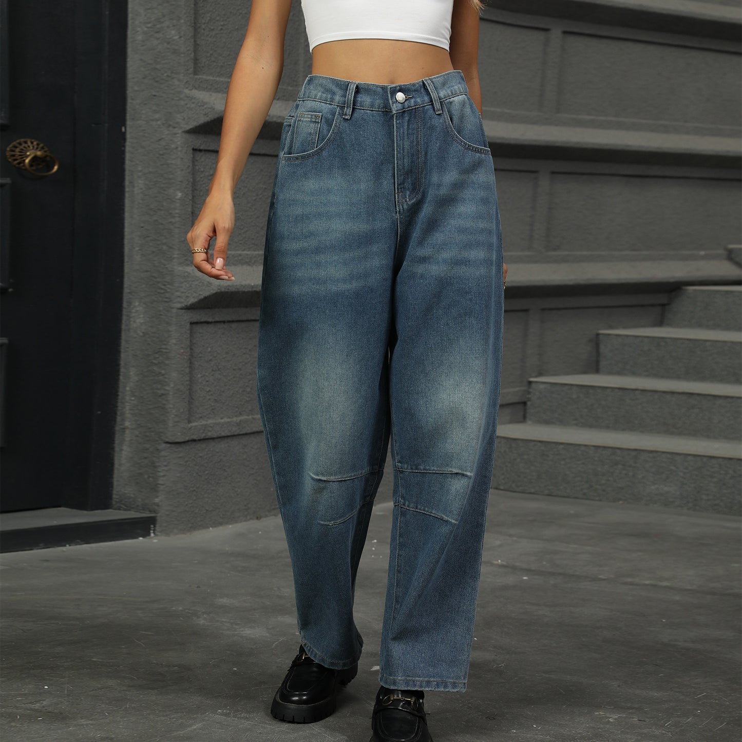 Loose-fit Harem Denim Pant - Multi-Color Loose Women's Trousers