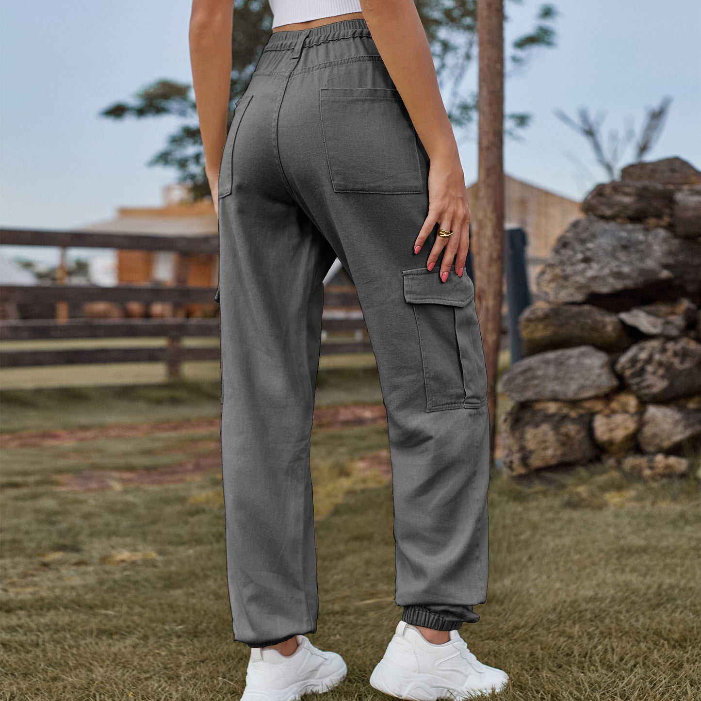 Stylish Multi-pocket Cargo Pant - Women's Loose Straight-Leg（Cuffed） Casual Trousers