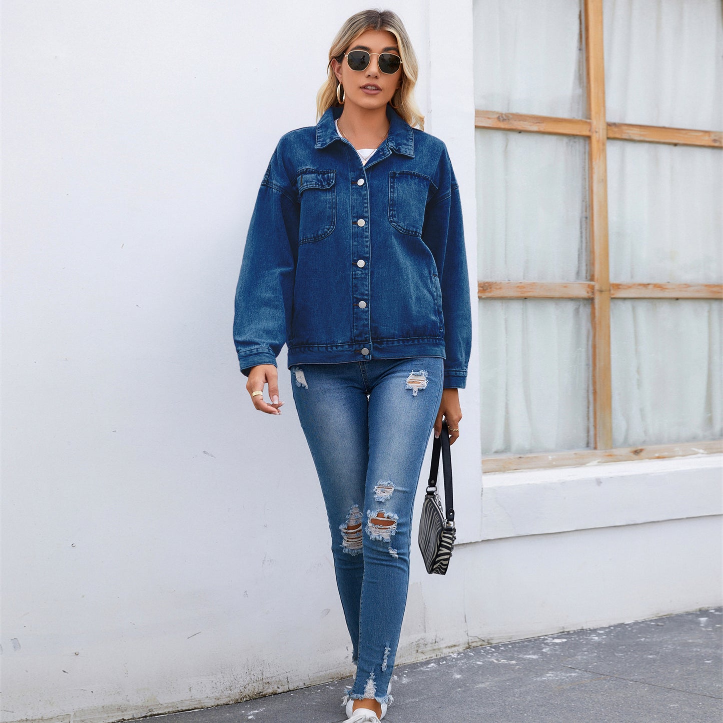 Classic Denim Jacket - Loose-Fit Women's Outerwear