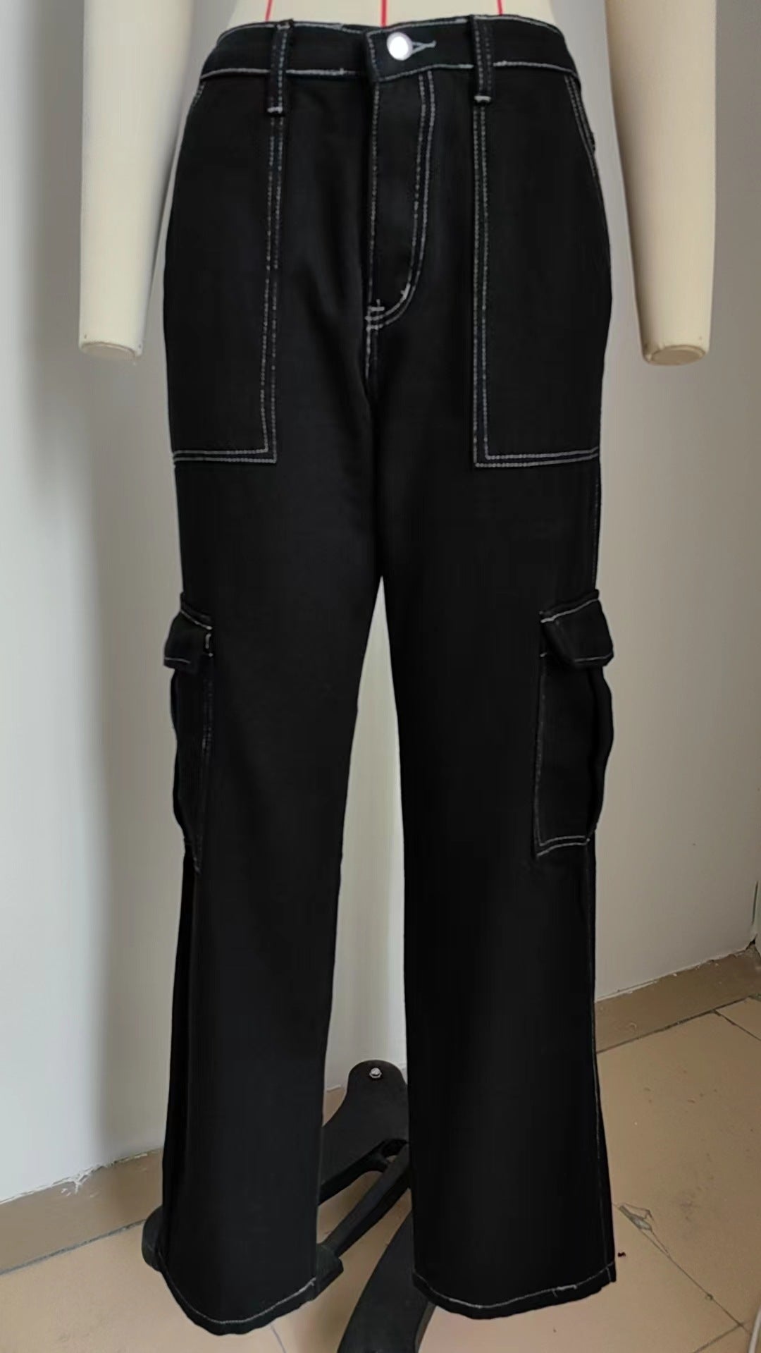 Stylish Multi-pocket Cargo Pant - Women's Loose Straight-Leg（Cuffed） Casual Trousers