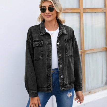Classic Denim Jacket - Loose-Fit Women's Outerwear
