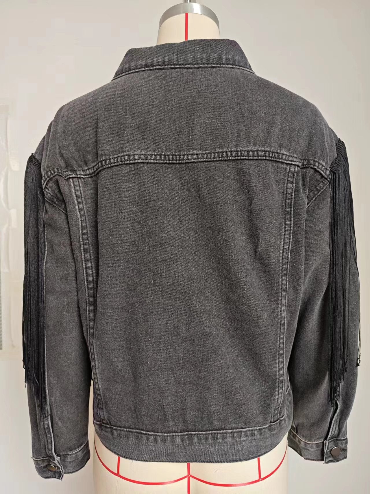 Fringe Denim Jacket - Western-Style Women's Outerwear