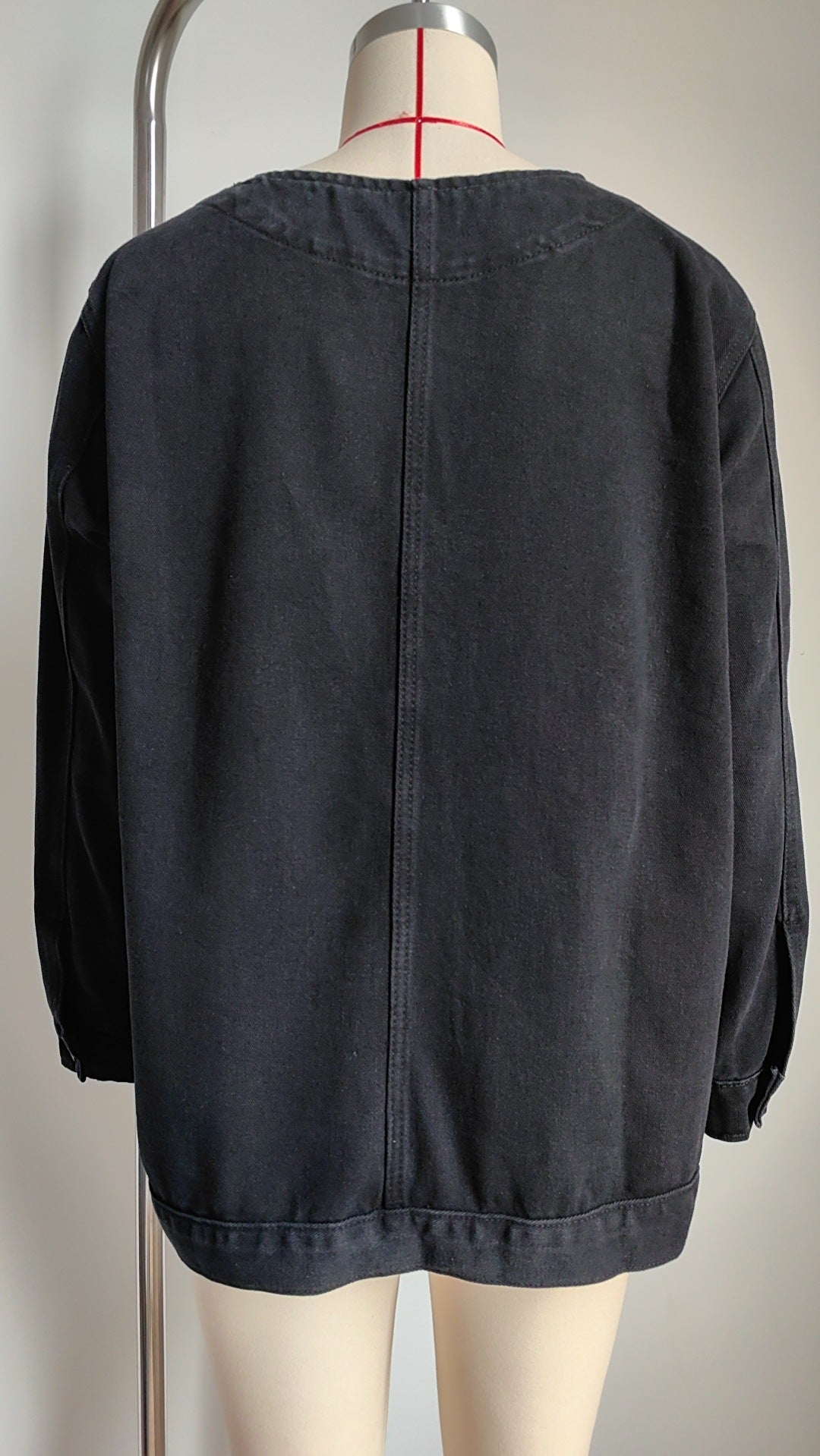 Denim Blazer - Multi-Color Buttonless Women's Outerwear