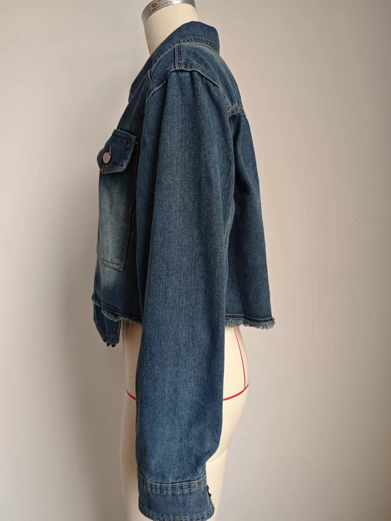 Pocket Design Denim Jacket - Women's Loose Short Outerwear