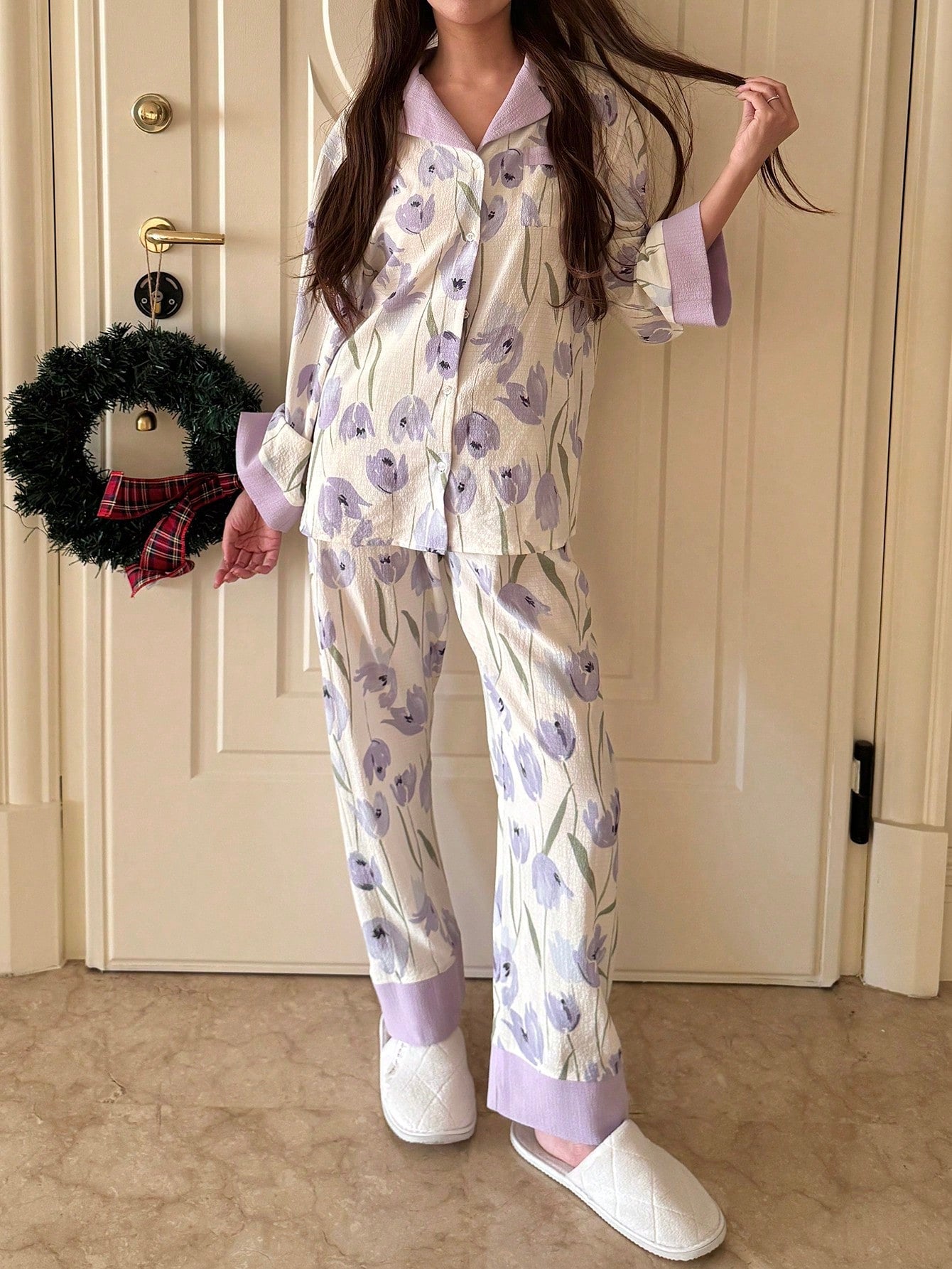 100% 聚酯纤维 休闲时尚居家百搭青少年（女）家居服 13-16岁
