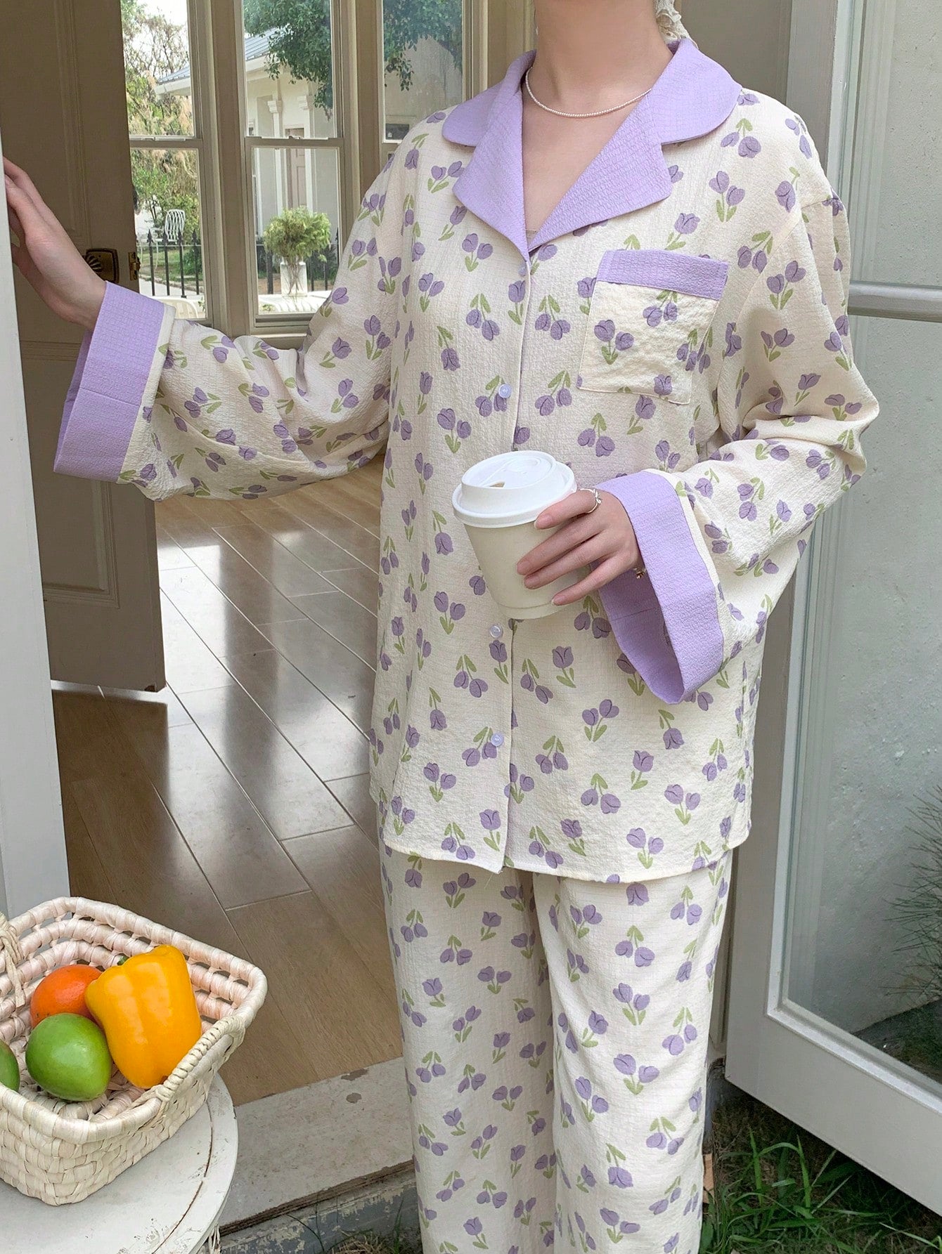 100% 聚酯纤维 紫色居家时尚宽松舒适青少年（女）家居服 13-16 лет
